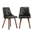 Oikiture Dining Chairs Wooden Chair Kitchen Cafe Faux Leather Padded Seat x2-Dining Chair-PEROZ Accessories