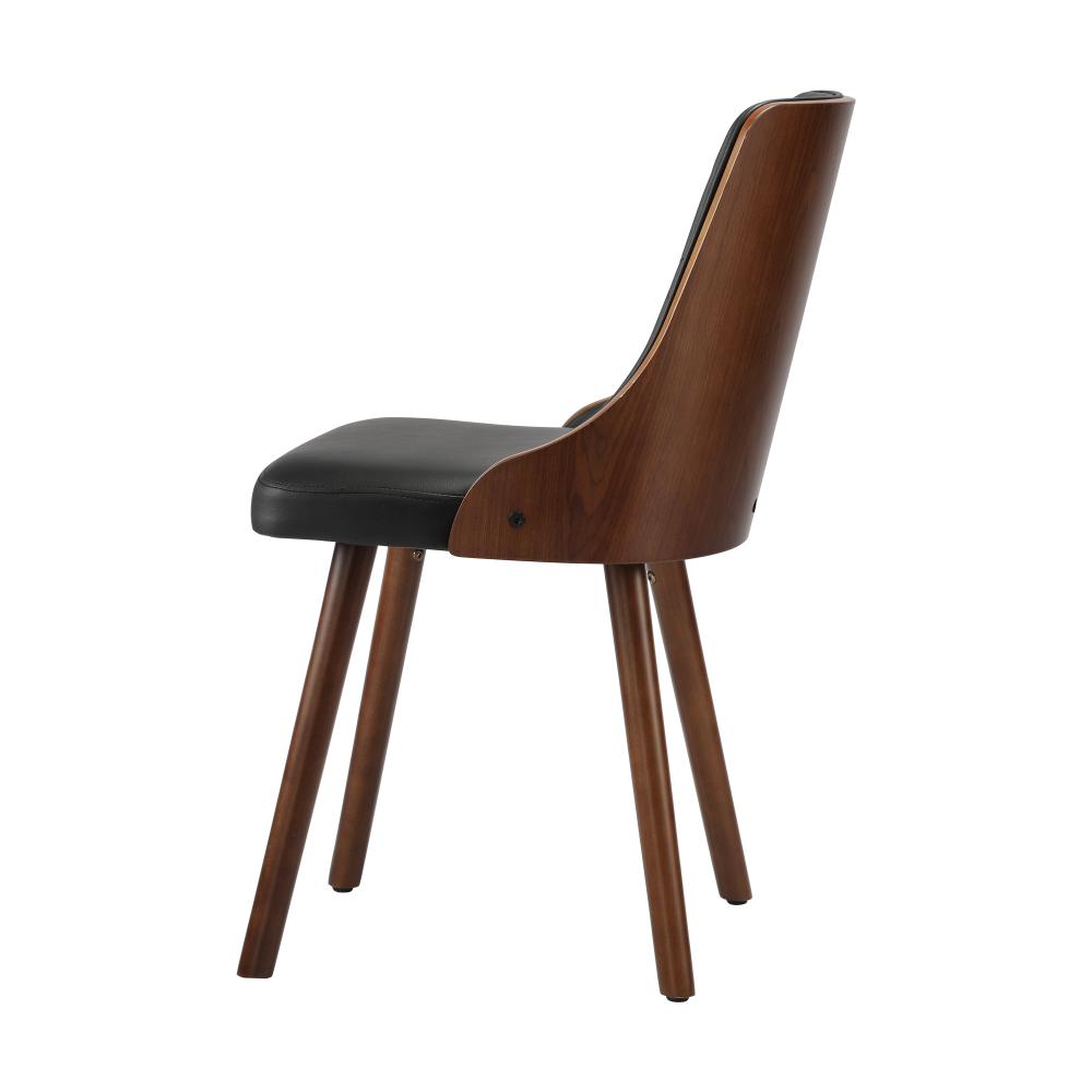 Oikiture Dining Chairs Wooden Chair Kitchen Cafe Faux Leather Padded Seat x2-Dining Chair-PEROZ Accessories