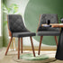 Oikiture Dining Chairs Wooden Chair Kitchen Cafe Faux Linen fabric Padded Seatx2-Dining Chair-PEROZ Accessories