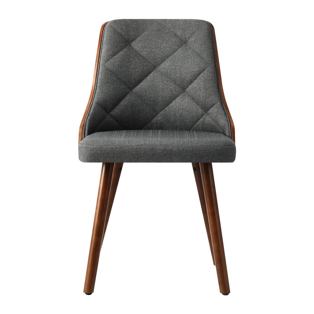 Oikiture Dining Chairs Wooden Chair Kitchen Cafe Faux Linen fabric Padded Seatx2-Dining Chair-PEROZ Accessories