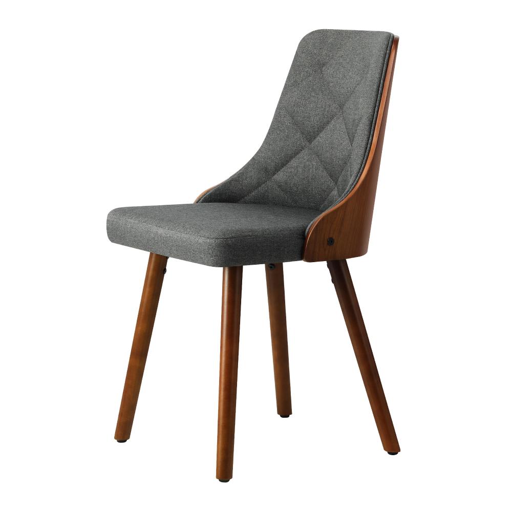 Oikiture Dining Chairs Wooden Chair Kitchen Cafe Faux Linen fabric Padded Seatx2-Dining Chair-PEROZ Accessories