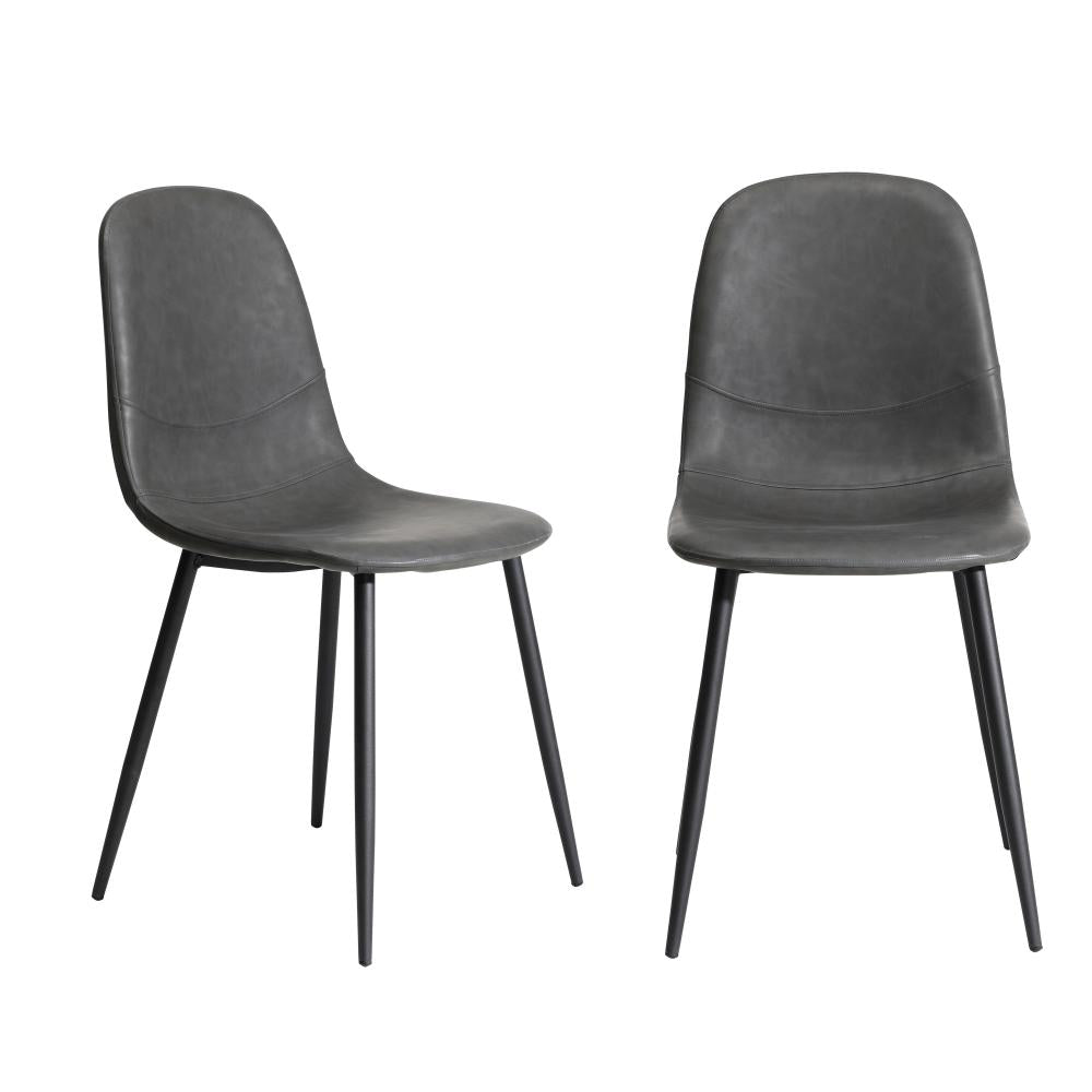 Oikiture 2x Dining Chairs Kitchen Accent Chair Lounge Room PU Leather Grey |PEROZ Australia