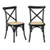 Oikiture Set of 2 Dining Chair with Crossback Timber Wooden Kitchen Chair Home Furniture Black |PEROZ Australia