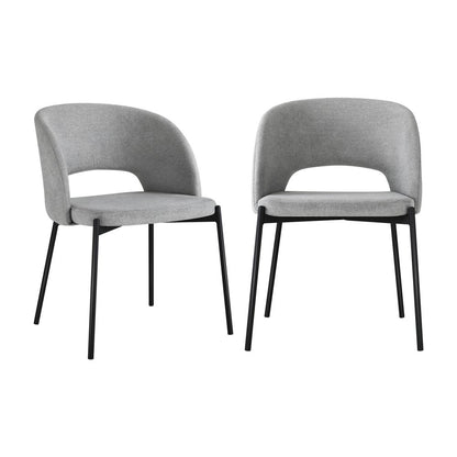 Oikiture Dining Chair Set of 2 Sherpa Kitchen Chair Grey and Black |PEROZ Australia