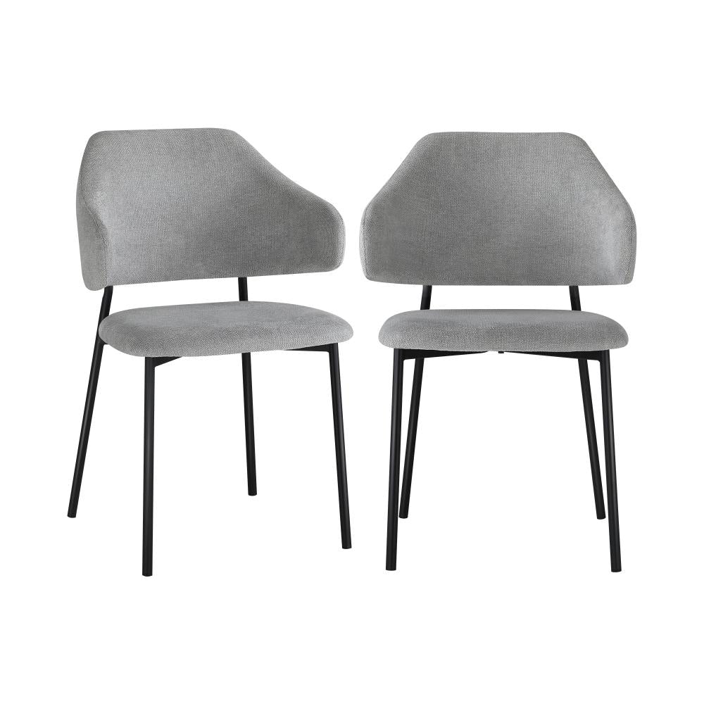 Oikiture Dining Chair Set of 2 Coffee Chair Home Kitchen Furniture Grey and Black |PEROZ Australia