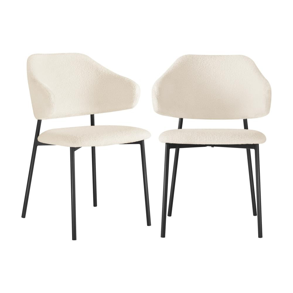 Oikiture Dining Chair Set of 2 Coffee Chair Home Kitchen Furniture White and Black |PEROZ Australia