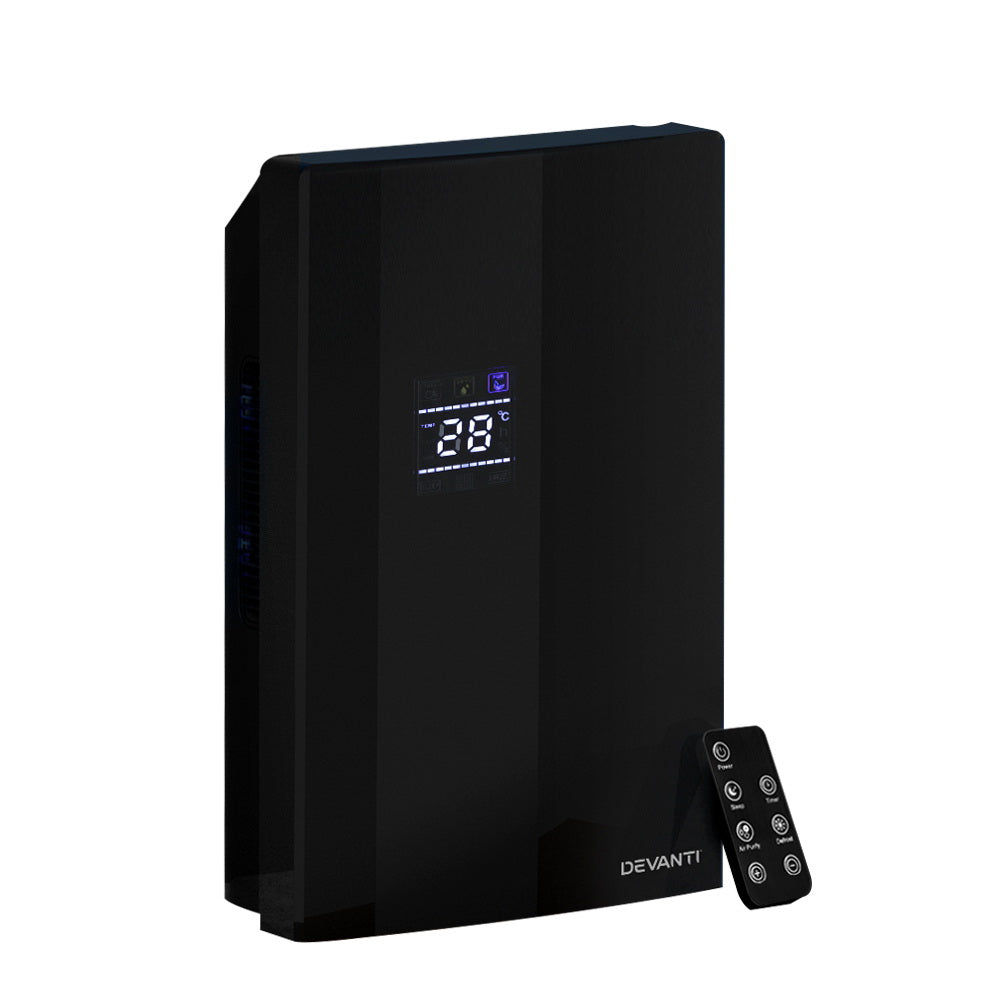 Devanti 2L Dehumidifier Air Purify Black-Appliances &gt; Aroma Diffusers &amp; Humidifiers-PEROZ Accessories