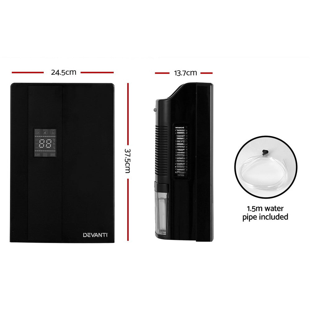 Devanti 2L Dehumidifier Air Purify Black-Appliances &gt; Aroma Diffusers &amp; Humidifiers-PEROZ Accessories
