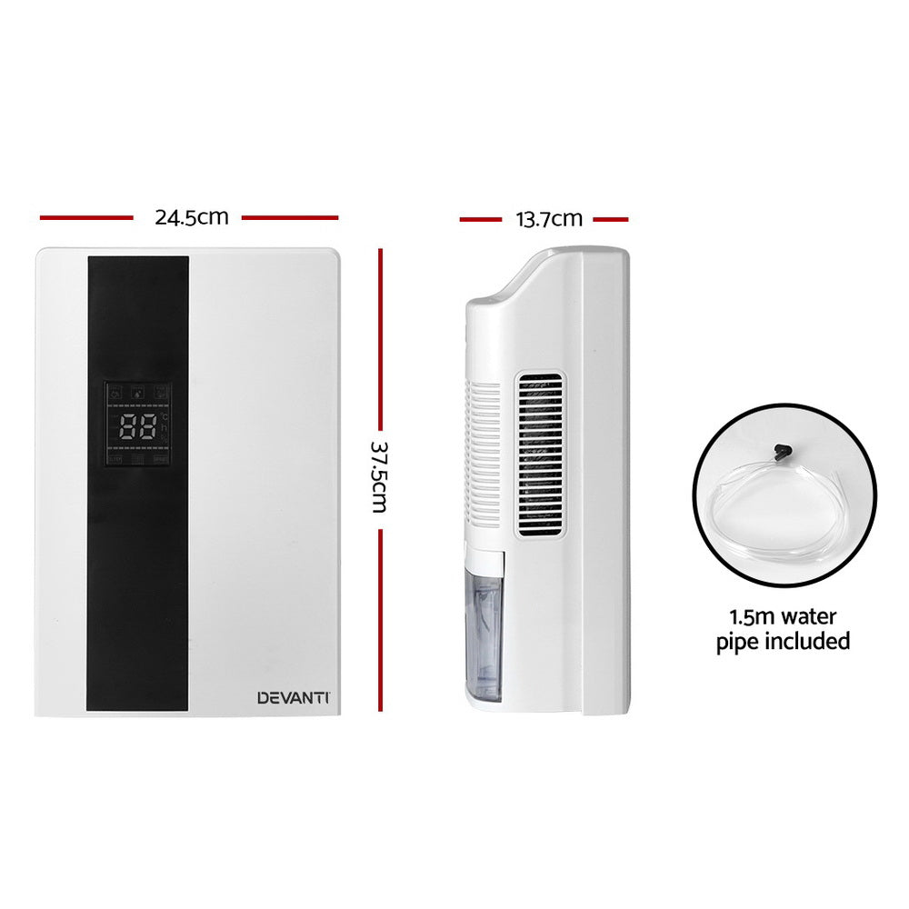 Devanti 2L Dehumidifier Air Purifier White-Appliances &gt; Aroma Diffusers &amp; Humidifiers-PEROZ Accessories