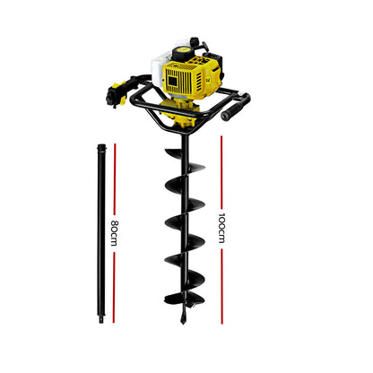 Giantz 92CC Petrol Post Hole Digger Auger Drill Borer Fence Earth Power 200mm-Tools &gt; Industrial Tools-PEROZ Accessories