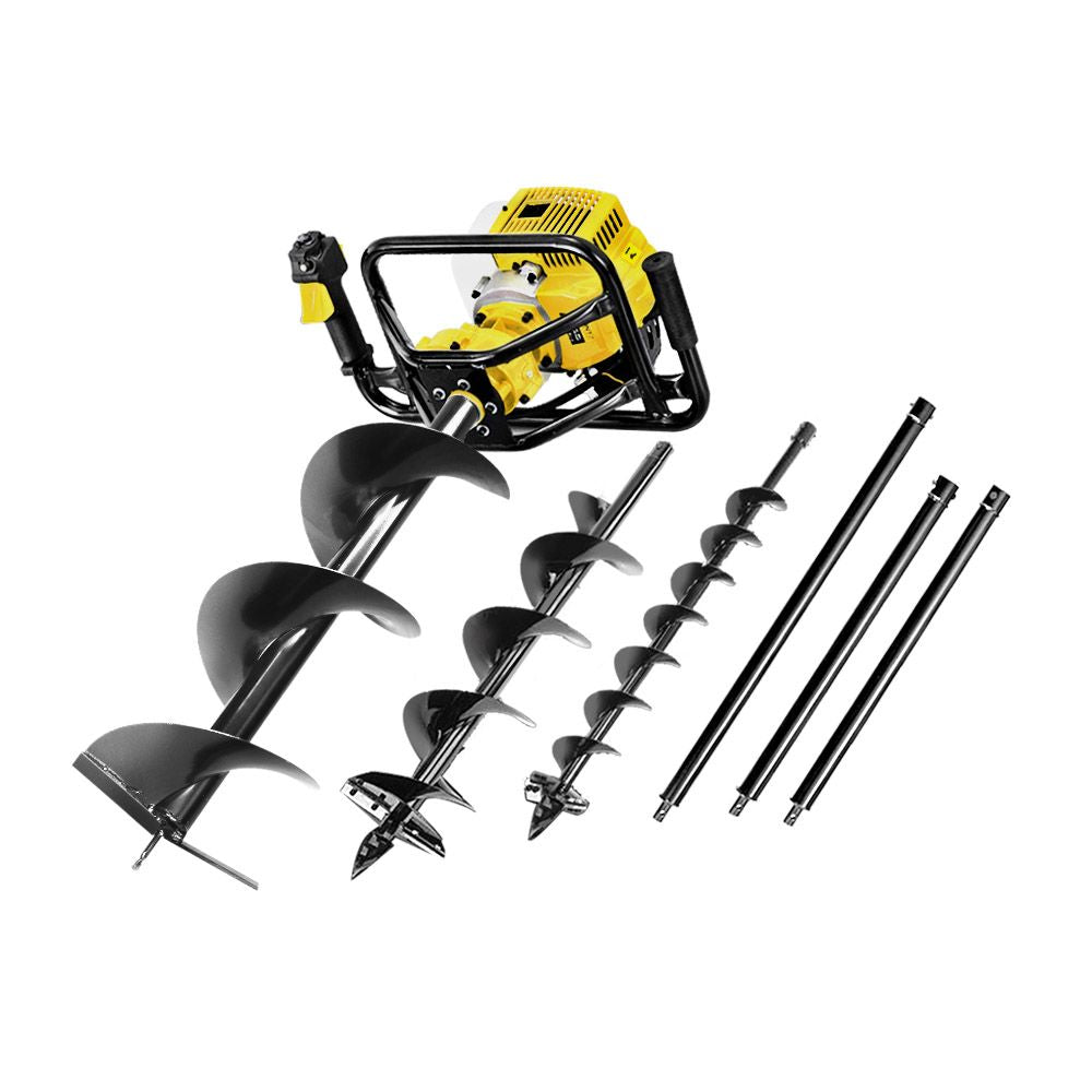Giantz Post Hole Digger 92CC Petrol Auger Diggers Drill Borer Fence Earth Power-Tools &gt; Industrial Tools-PEROZ Accessories