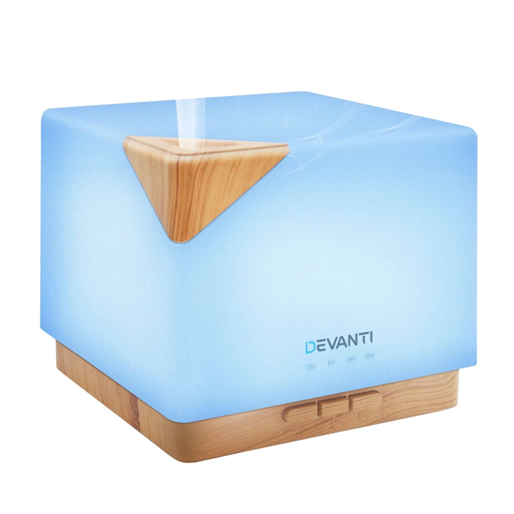 DEVANTi Aroma Diffuser Air Humidifier Night Light 600ml-Appliances &gt; Aroma Diffusers &amp; Humidifiers-PEROZ Accessories