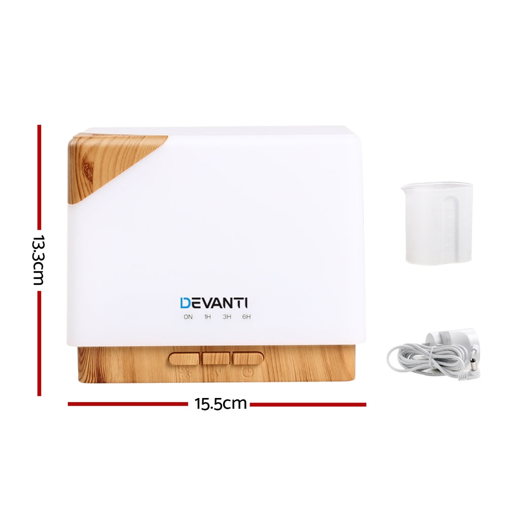 DEVANTi Aroma Diffuser Air Humidifier Night Light 600ml-Appliances &gt; Aroma Diffusers &amp; Humidifiers-PEROZ Accessories