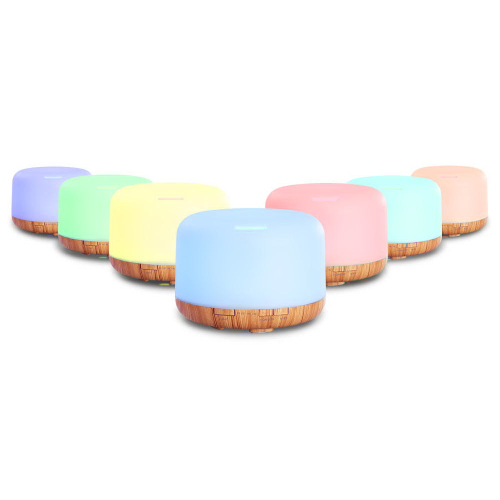 DEVANTI Aroma Diffuser Aromatherapy LED Night Light Air Humidifier Purifier Light Wood Grain 500ml-Appliances > Aroma Diffusers & Humidifiers-PEROZ Accessories