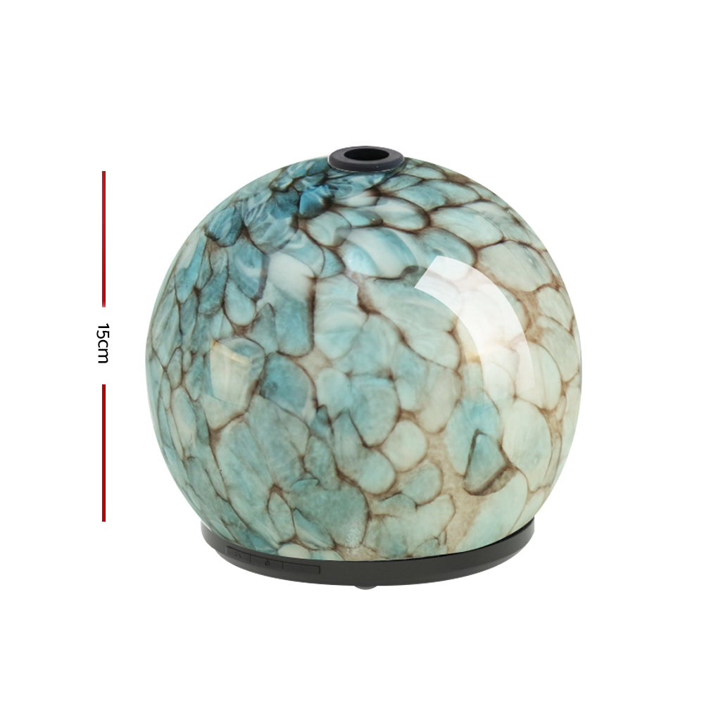 Devanti 240ml Aroma Diffuser LED Light Glass Essential Oil-Home &amp; Garden &gt; Green Houses-PEROZ Accessories