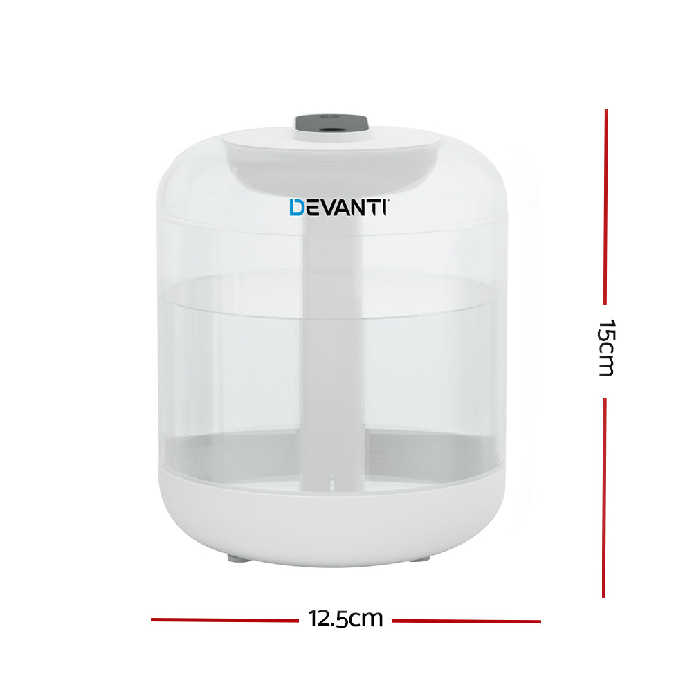Devanti 1L Air Humidifier Ultrasonic Purifier Aroma Diffuser-Appliances > Aroma Diffusers & Humidifiers-PEROZ Accessories