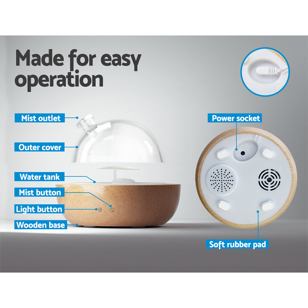 Devanti Aroma Diffuser Aromatherapy Humidifier Purifier Essential Oil LED Glass-Appliances &gt; Aroma Diffusers &amp; Humidifiers-PEROZ Accessories