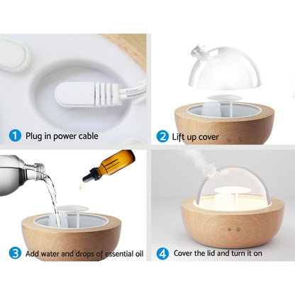 Devanti Aroma Diffuser Aromatherapy Humidifier Purifier Essential Oil LED Glass-Appliances &gt; Aroma Diffusers &amp; Humidifiers-PEROZ Accessories