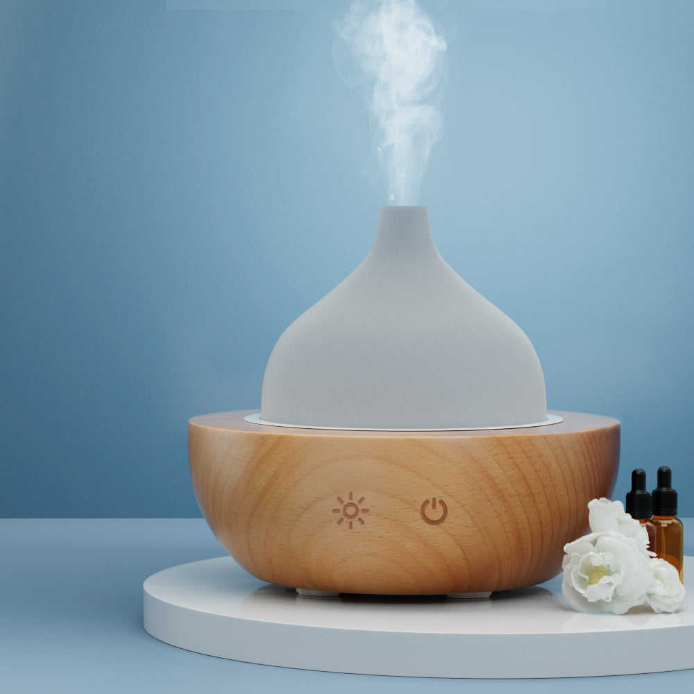 Devanti Aroma Aromatherapy Diffuser LED Oil Ultrasonic Air Humidifier Glass Wood-Appliances &gt; Aroma Diffusers &amp; Humidifiers-PEROZ Accessories