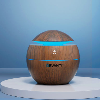 Devanti Aroma Diffuser Aromatherapy Essential Oils Air Humidifier LED 130ML-Appliances &gt; Aroma Diffusers &amp; Humidifiers-PEROZ Accessories
