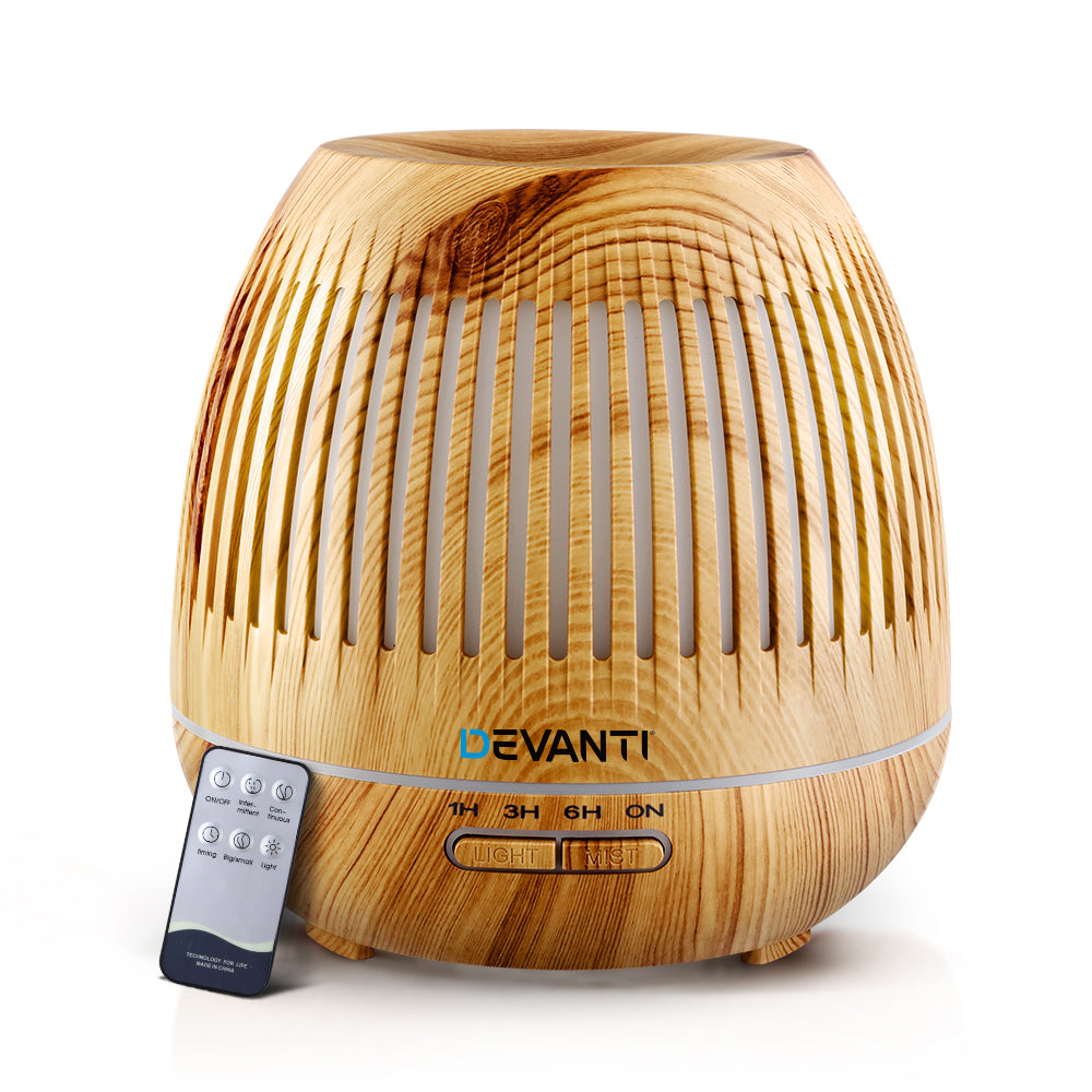 Devanti Aromatherapy Diffuser Aroma Essential Oils Air Humidifier LED Light 400ml-Appliances &gt; Aroma Diffusers &amp; Humidifiers-PEROZ Accessories