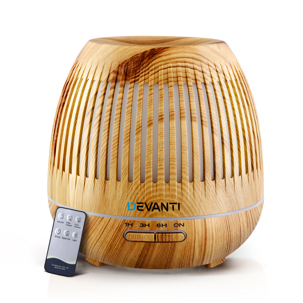 Devanti Aromatherapy Diffuser Aroma Essential Oils Air Humidifier LED Light 400ml-Appliances > Aroma Diffusers & Humidifiers-PEROZ Accessories