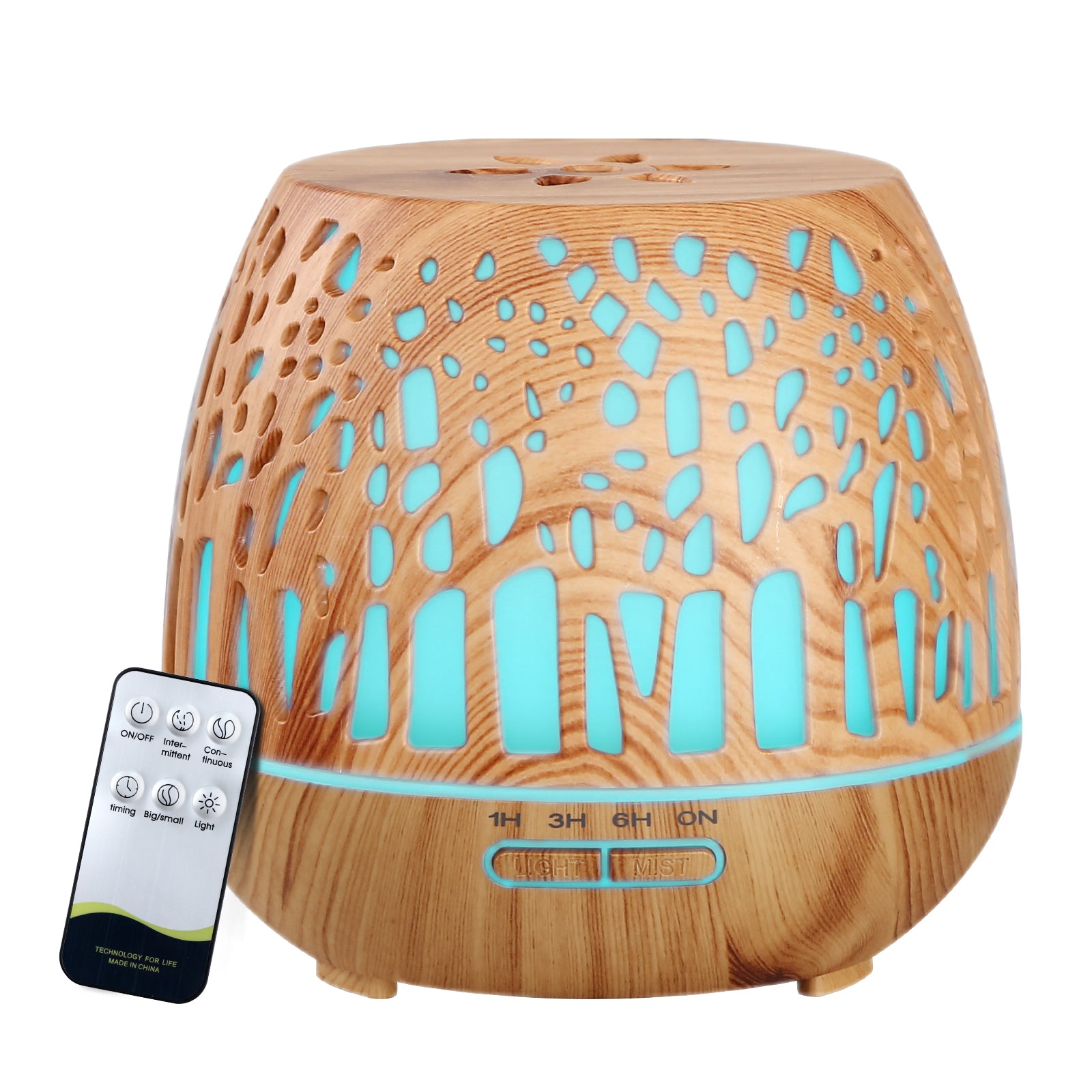 Devanti Aroma Diffuser Aromatherapy Humidifier Essential Oil Ultrasonic Cool Mist Wood Grain Remote Control 400ml-Appliances &gt; Aroma Diffusers &amp; Humidifiers-PEROZ Accessories