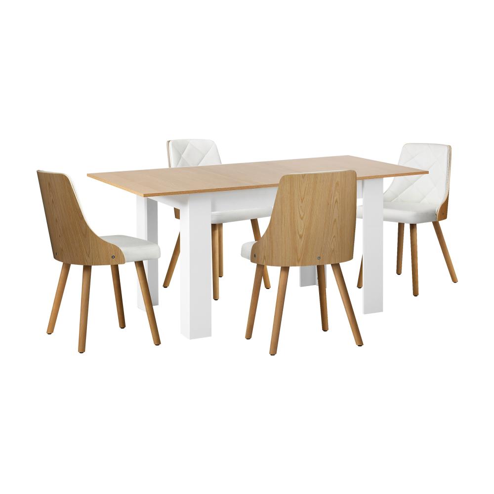 Oikiture Dining Table and Chair Set With Wooden Frame 4pcs Dining Chair wtih Pu Leather Cover Home Dining Room Furniture |PEROZ Australia