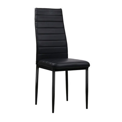 Artiss Set of 4 Dining Chairs PVC Leather - Black-Furniture &gt; Dining - Peroz Australia - Image - 2