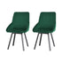 Artiss Dining Chairs Set Of 2 Velvet Upholstered Green Cafe Kirtchen Chairs-Furniture > Dining-PEROZ Accessories