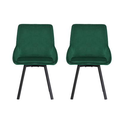Artiss Dining Chairs Set Of 2 Velvet Upholstered Green Cafe Kirtchen Chairs-Furniture &gt; Dining-PEROZ Accessories