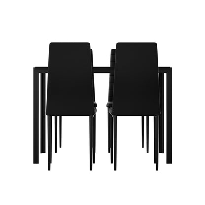 Artiss Dining Chairs and Table Dining Set 4 Chair Set Of 5 Wooden Top Black-Dining Sets - Peroz Australia - Image - 4