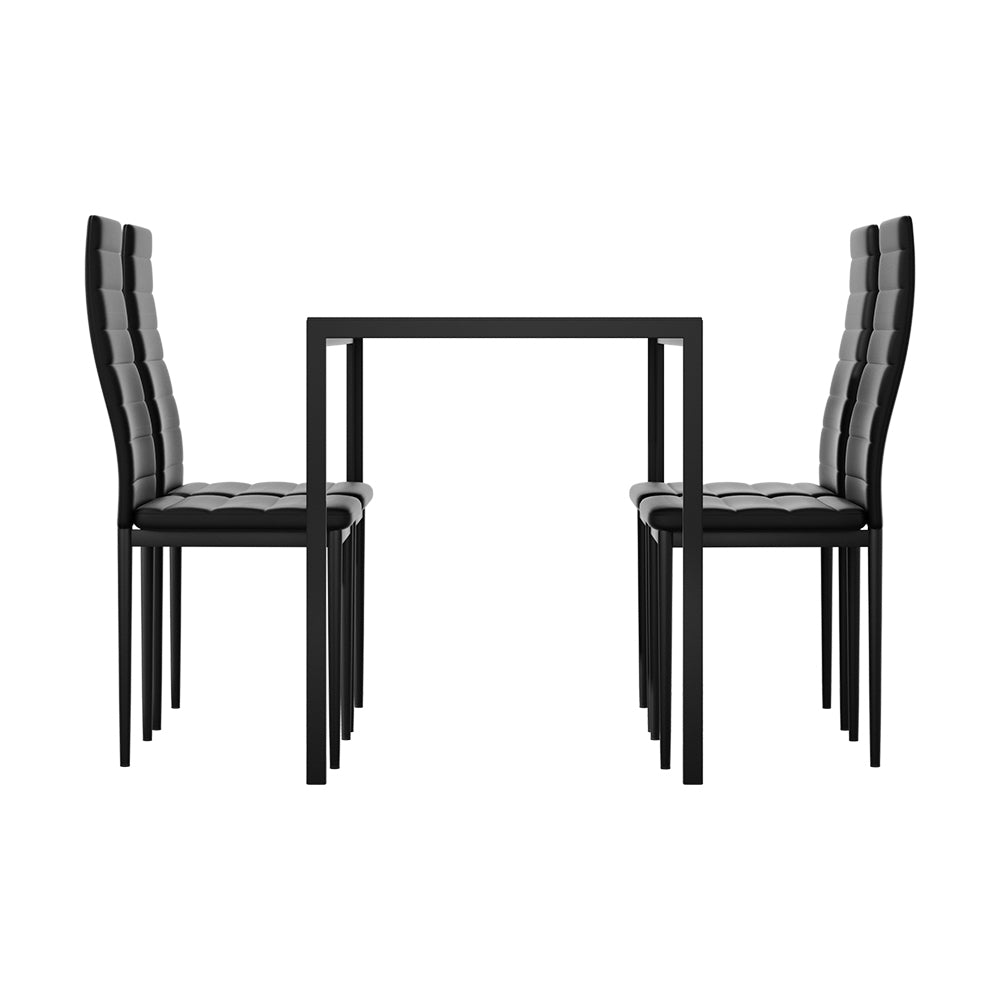 Artiss Dining Chairs and Table Dining Set 4 Chair Set Of 5 Wooden Top Black-Dining Sets - Peroz Australia - Image - 5
