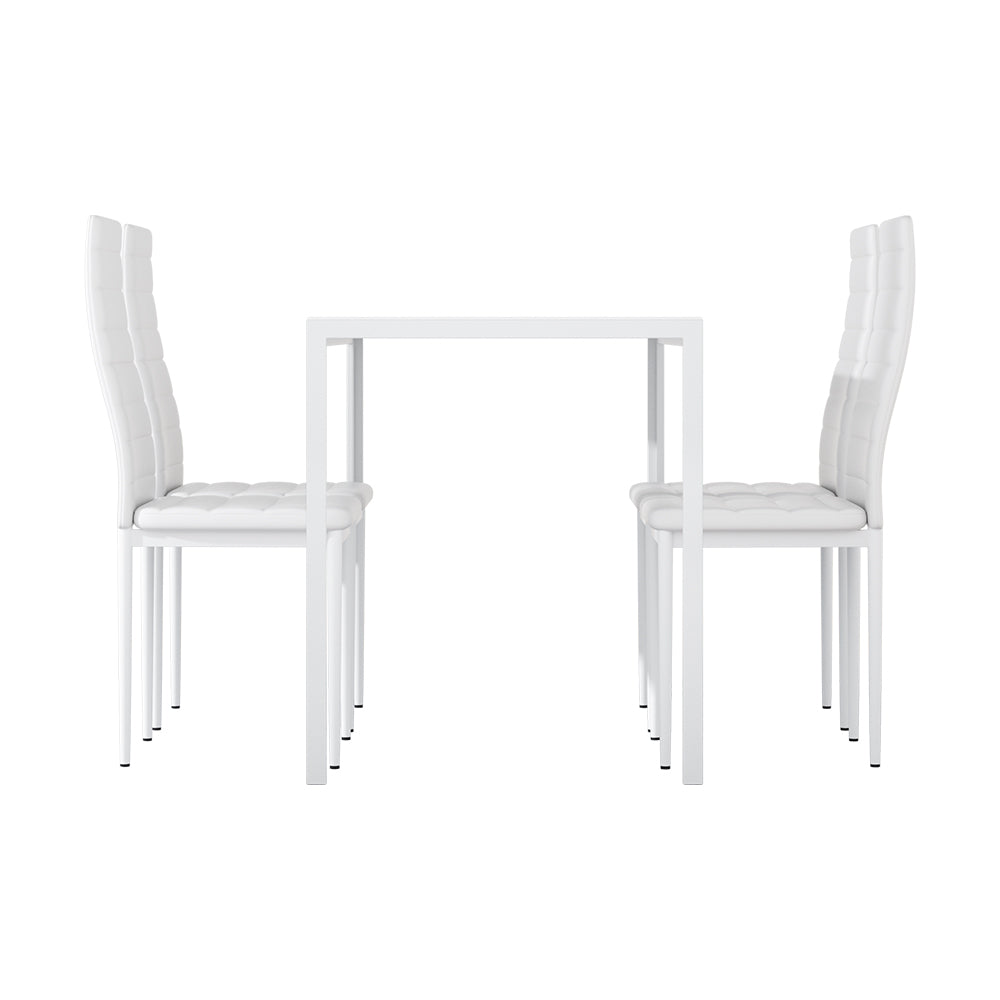 Artiss Dining Chairs and Table Dining Set 4 Chair Set Of 5 Wooden Top White-Dining Sets - Peroz Australia - Image - 5