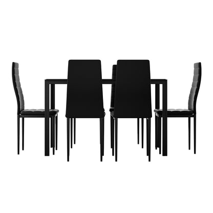 Artiss Dining Chairs and Table Dining Set 6 Chair Set Of 7 Wooden Top Black-Dining Sets - Peroz Australia - Image - 4