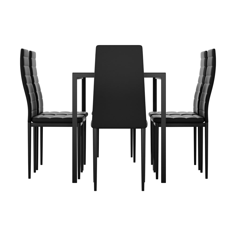 Artiss Dining Chairs and Table Dining Set 6 Chair Set Of 7 Wooden Top Black-Dining Sets - Peroz Australia - Image - 5