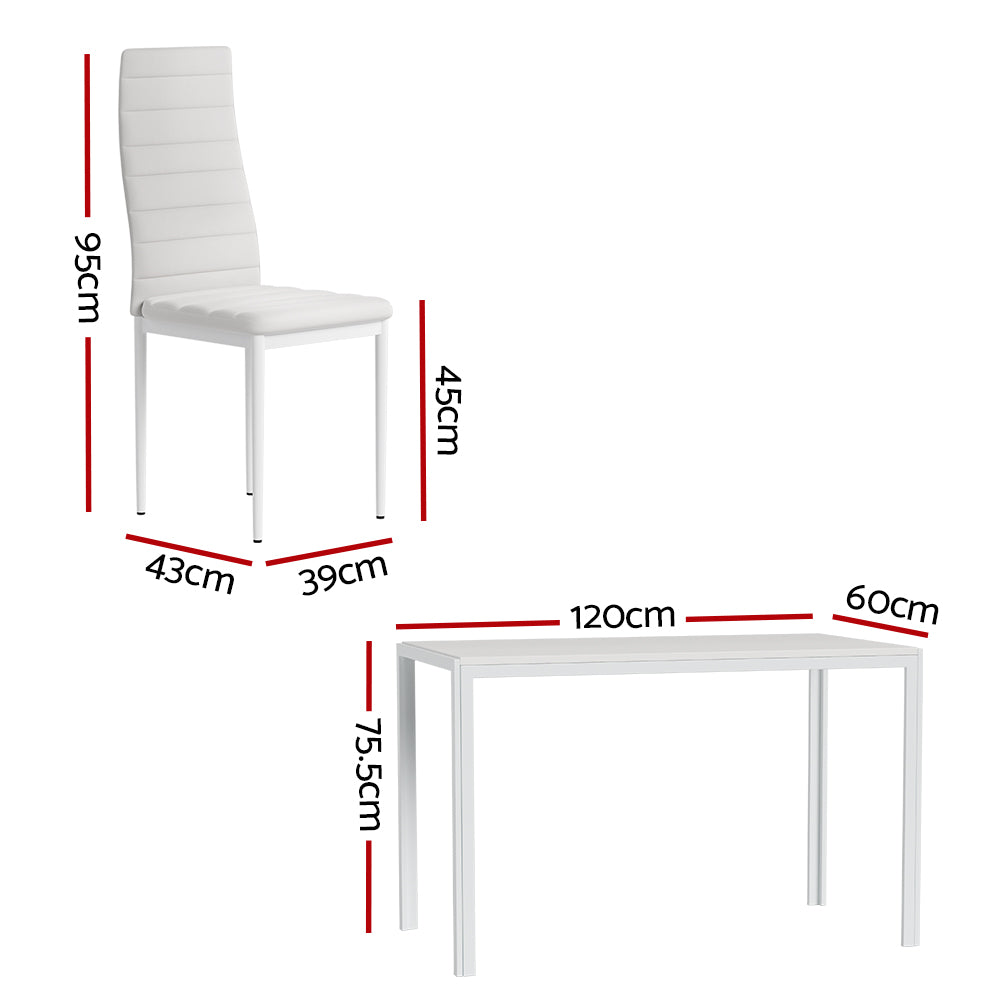 Artiss Dining Chairs and Table Dining Set 6 Chair Set Of 7 Wooden Top White-Dining Sets - Peroz Australia - Image - 3
