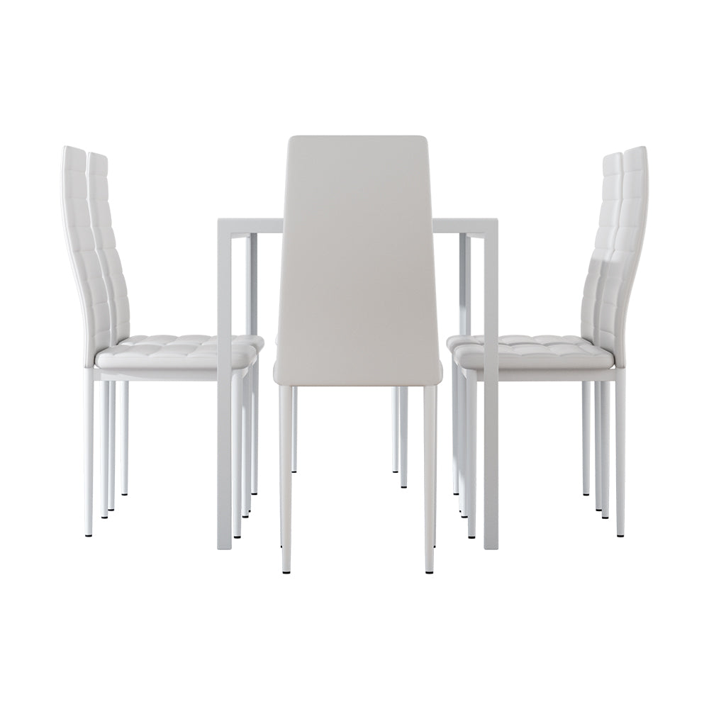 Artiss Dining Chairs and Table Dining Set 6 Chair Set Of 7 Wooden Top White-Dining Sets - Peroz Australia - Image - 5