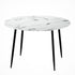 Artiss Dining Table Round Wooden Table With Marble Effect Metal Legs 110CM White-Furniture > Dining-PEROZ Accessories