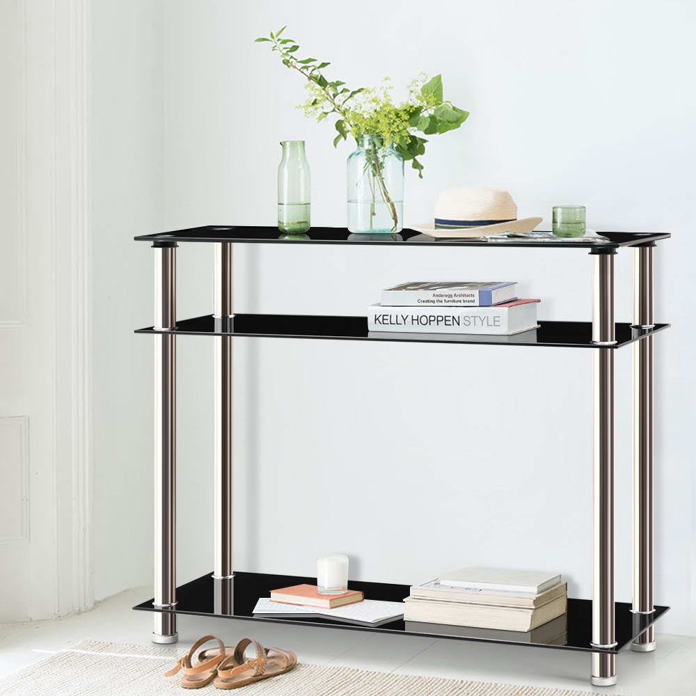 Artiss Entry Hall Console Table - Black &amp; Silver-Furniture &gt; Living Room - Peroz Australia - Image - 1