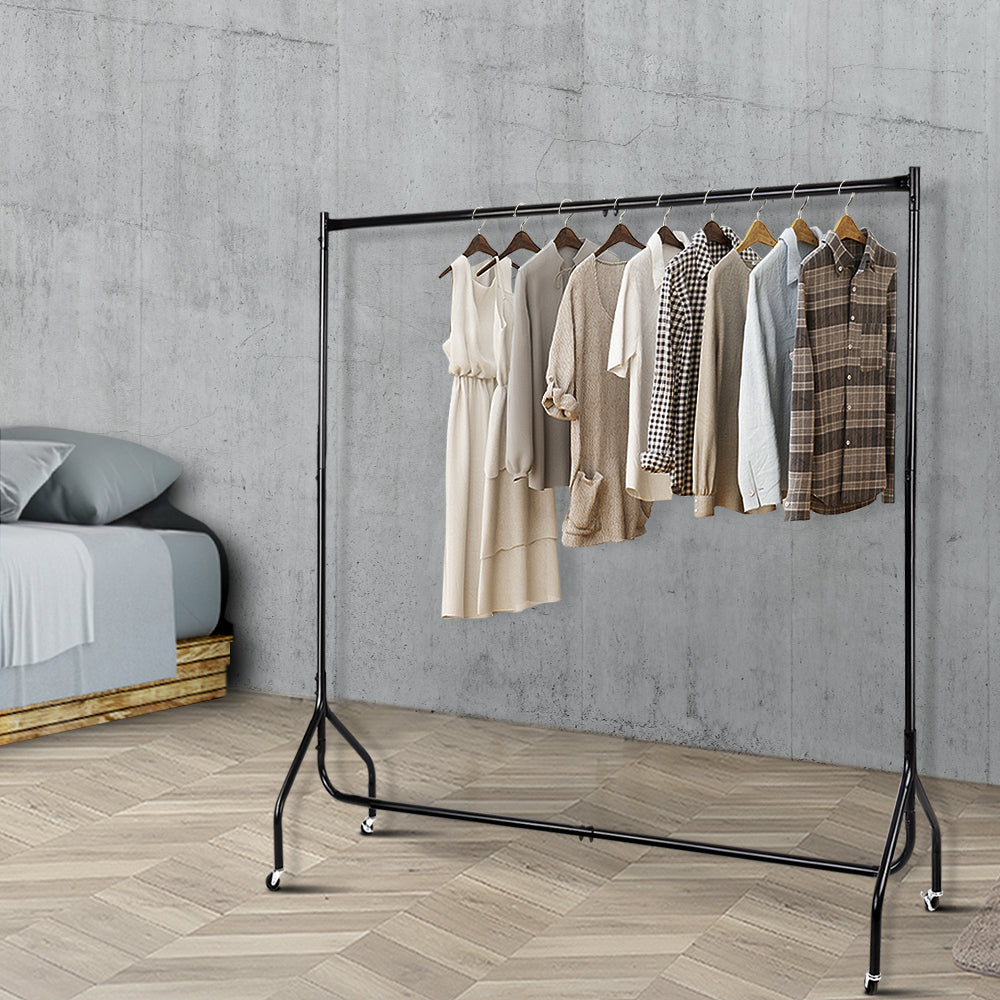 Artiss 6FT Clothes Racks Metal Garment Display Rolling Rail Hanger Airer Stand Portable-Furniture &gt; Bedroom - Peroz Australia - Image - 1