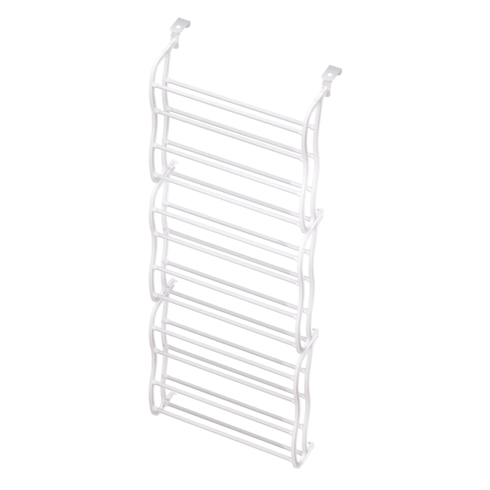 Artiss Shoe Rack 12-tier 24 Pairs Wall Mounted Metal Plastic Shoe Shleves White-Furniture &gt; Bedroom-PEROZ Accessories