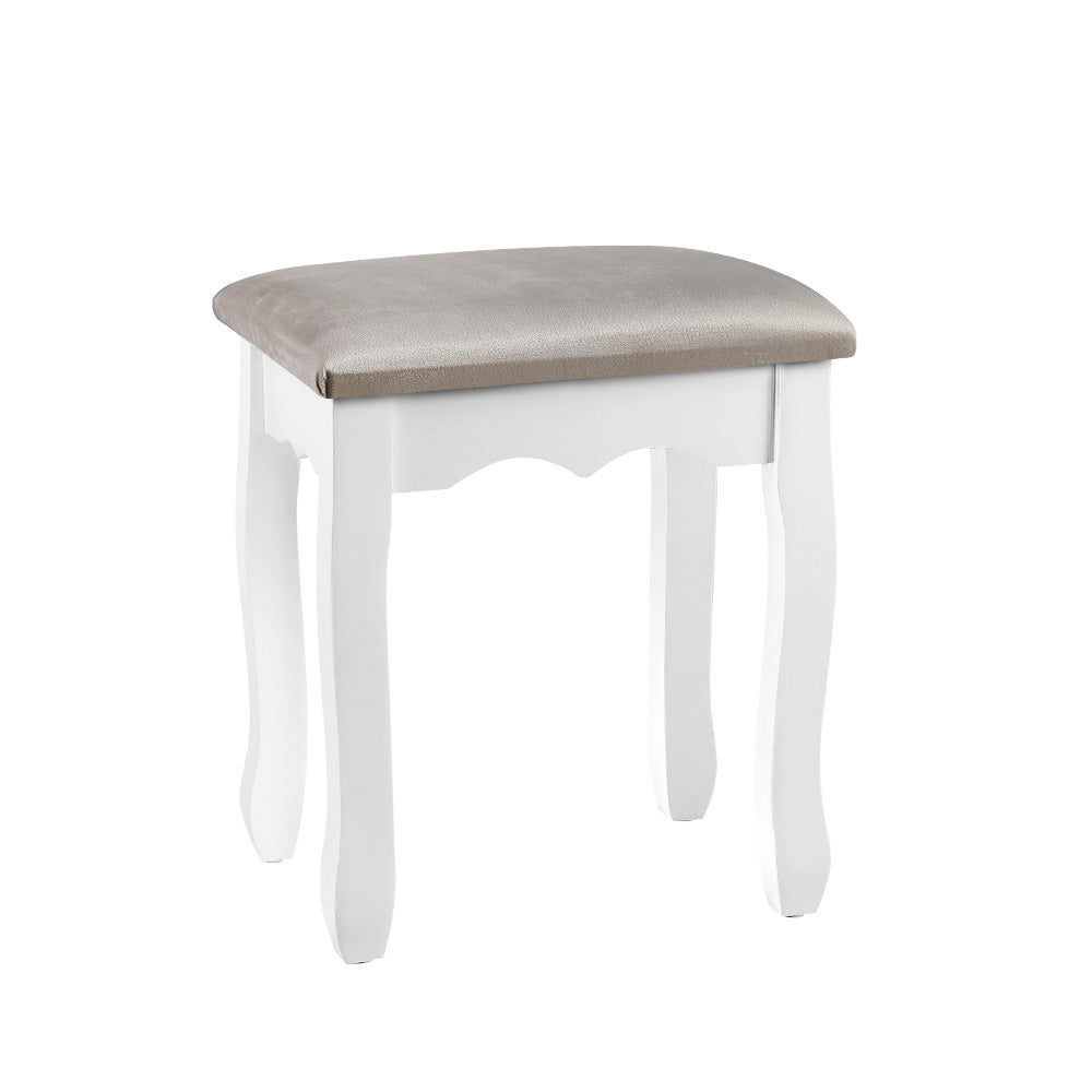 Artiss Dressing Table Stool Makeup Chair Bedroom Vanity Velvet Fabric Grey-Furniture &gt; Bar Stools &amp; Chairs - Peroz Australia - Image - 3
