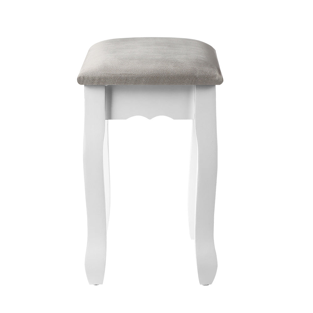 Artiss Dressing Table Stool Makeup Chair Bedroom Vanity Velvet Fabric Grey-Furniture &gt; Bar Stools &amp; Chairs - Peroz Australia - Image - 6