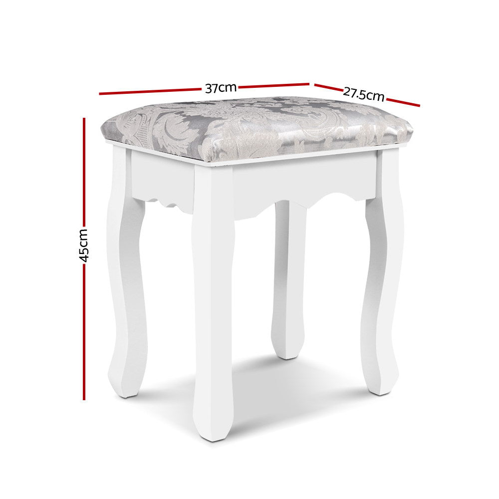 Artiss Dressing Table Stool Bedroom White Make Up Chair Fabric Furniture-Furniture &gt; Bar Stools &amp; Chairs - Peroz Australia - Image - 2