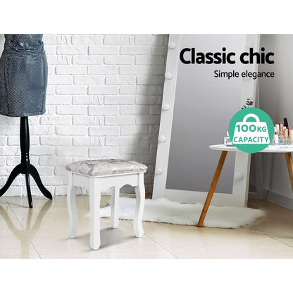 Artiss Dressing Table Stool Bedroom White Make Up Chair Fabric Furniture-Furniture &gt; Bar Stools &amp; Chairs - Peroz Australia - Image - 3