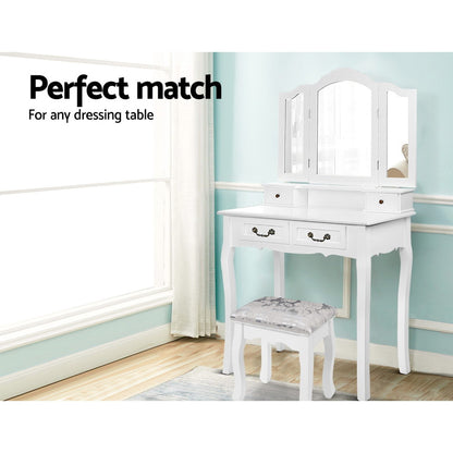 Artiss Dressing Table Stool Bedroom White Make Up Chair Fabric Furniture-Furniture &gt; Bar Stools &amp; Chairs - Peroz Australia - Image - 4