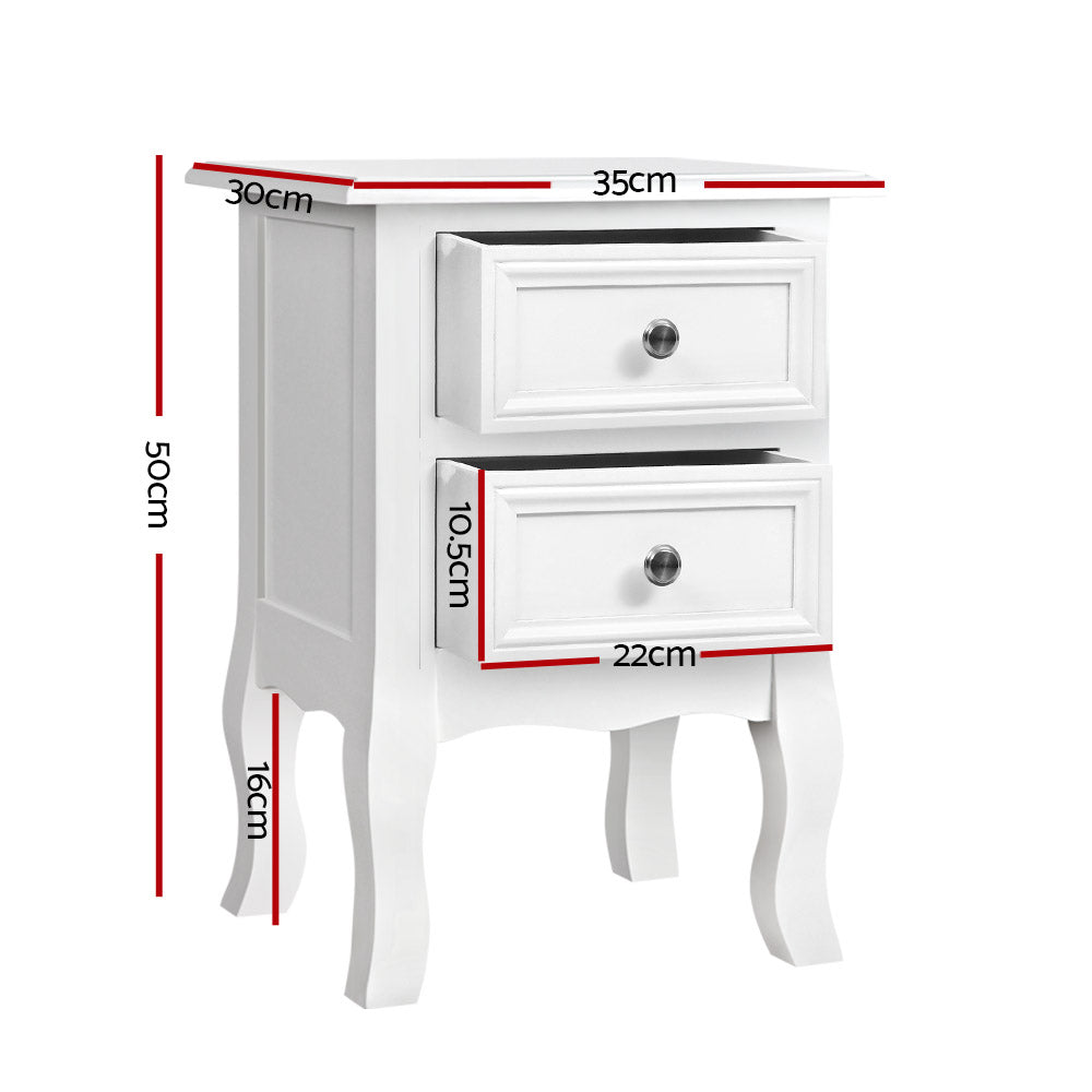 Artiss Bedside Tables Drawers Side Table French Storage Cabinet Nightstand Lamp-Bedside Tables - Peroz Australia - Image - 3