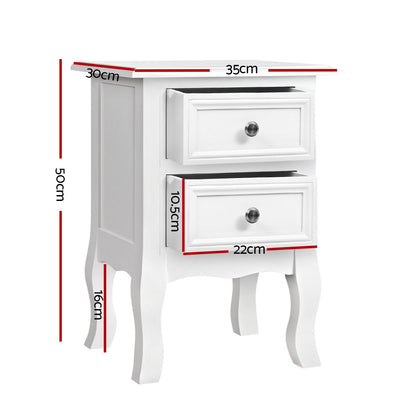 Artiss Bedside Tables Drawers Side Table French Storage Cabinet Nightstand Lamp-Bedside Tables - Peroz Australia - Image - 3