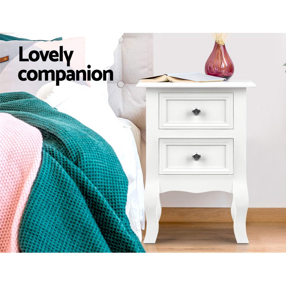 Artiss Bedside Tables Drawers Side Table French Storage Cabinet Nightstand Lamp-Bedside Tables - Peroz Australia - Image - 1